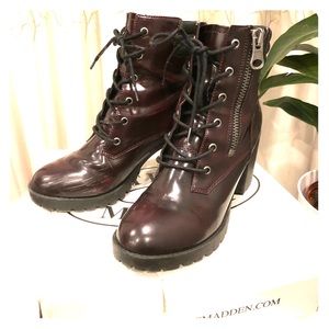 Steve Madden plum booties, size 8.5